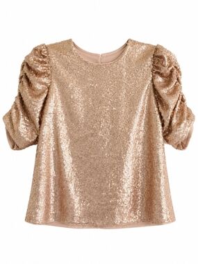Abercrombie & Fitch Rose Gold Sequin Top – Size S